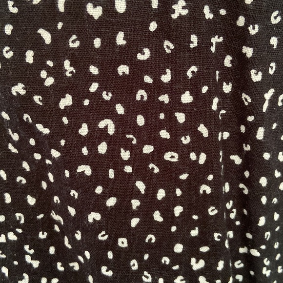Old Navy linen dress black white dot pattern medium high neck halter sheath - Picture 6 of 15